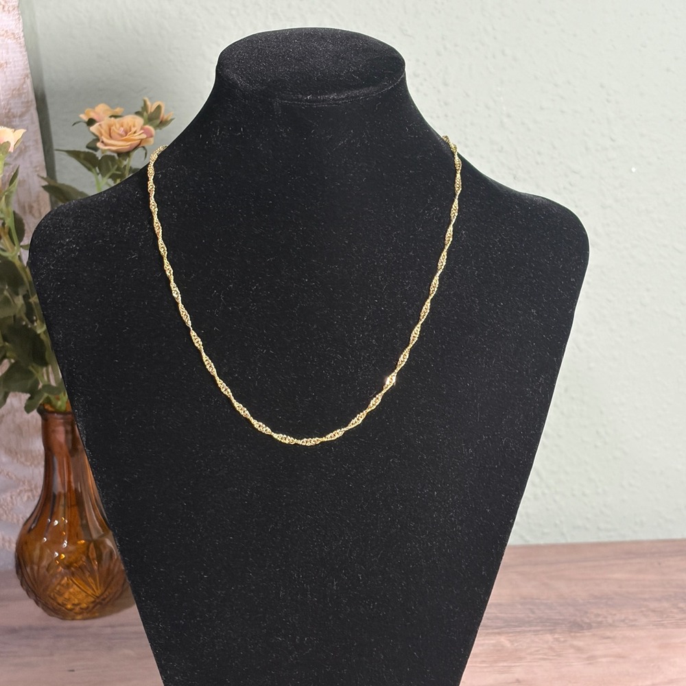 Silver Reflections 24K Gold Over Brass 18" Chain Necklace